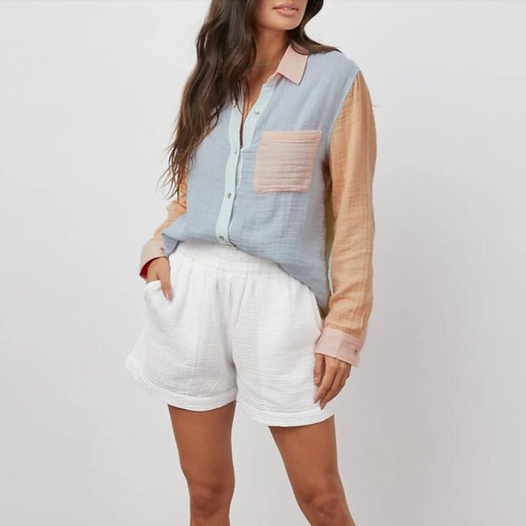 Rails Ellis Shirt in Bermuda Color Block SIZE M - Picture 2 of 10